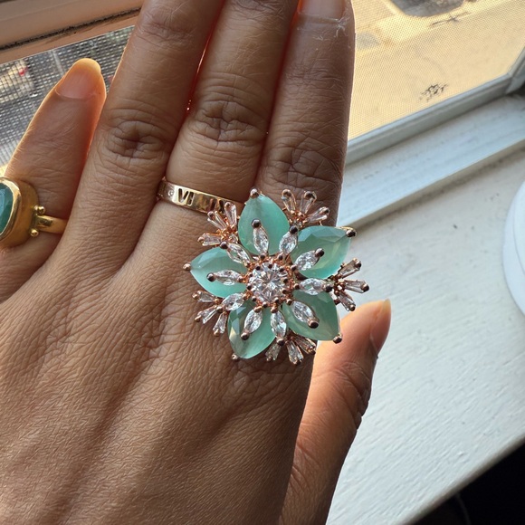 14k rose gold plated cocktail ring - Picture 4 of 6